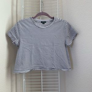 Wild Fable black and white stripe cropped t shirt
